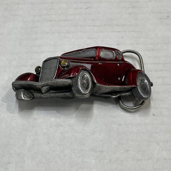 Vintage 1980 Bergamot Brass Works #X-39 Belt Buckle Red Car‎ 1930s Ford ZZ Top - Picture 3 of 15